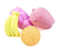 Levemolo Piedras en Forma de Fruta para Moler Dientes de Mascotas Pequeñas 4 Piezas de Piedra Volcánica Calcio Color Aleatorio para Hámsters y Roedores
