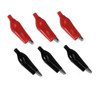 Levemolo Pinzas de Cocodrilo de Metal para Batería 20 Piezas con Soporte Seguro y Conveniente, 10 Rojas y 10 Negras para Pruebas Eléctricas y Rápida