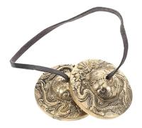 Levemolo Platillos Tingsha de Latón Tibetano para Meditación y Yoga, Campanas de Tranquilidad y Atención Plena, Instrumento de Percusión Ritual Diseño de Doble Dragón, Sonido Armónico