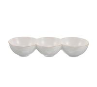 Levemolo Plato de Cerámica para Salsa 3 Compartimentos Divididos, Diseño Elegante y Ahorro de Espacio Adecuado para Sushi Night y Barbacoa al Aire Libre