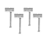 Levemolo Puente de Repuesto para Guitarra 4 Cuerdas, Silletas de Metal Plateado 4 Piezas, Ajuste Fácil de Altura y Entonación, Accesorio para Instrumento Musical, Compatible Eléctrico