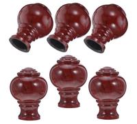 Levemolo Remates para Barras de Cortina de Ventana 6 Unidades Acabado Veta de Madera Color Caoba Tapas Decorativas para Barras Romanas Fácil Instalación Protección para Cortinas