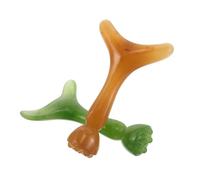 Levemolo Rodillo de Masaje Facial Marrón y Verde de Resina en Forma de Loto para Cuidado Cutáneo, Diseño Ligero y Fácil de Limpiar Pack de 2 Piezas Adecuado para Rutina de Cuidado en Casa