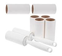 Levemolo Rodillo Quitapelusas Adhesivo para Ropa y Muebles, Set con Mango Ergonómico, 8 Rollos de Papel de 10 Cm y 40 Hojas, Removedor de Pelo para Mascotas, Ropa y Alfombras,