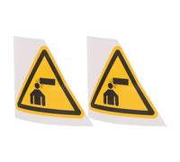 Levemolo Señalización Autoadhesiva de Seguridad para Equipos Industriales 2 Pegatinas Triangulares 10X10 CM para Evitar Golpes Cabeza