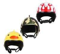 Levemolo Sombreros para Aves 3 Piezas Diseño Ajustable Casco de Seguridad para Aves de Corral Accesorios Divertidos para Mascotas Colores Amarillo Pato Fuego y Camuflaje Protección