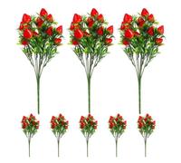 Levemolo Tallos de Frutas Artificiales 8 Piezas de Fresa de Plástico para Decoración de Mesas en Eventos y Espacios Domésticos