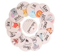 Levemolo Tarjetas Mensuales para Ñiño de Madera 13 Piezas, Círculos de Madera Milestone para Fotos de Crecimiento del Ñiño, Accesorios Unisex para Fotografía de Recién Nacido y Obsequio