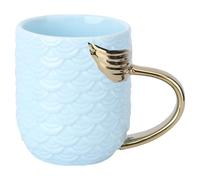 Levemolo Taza de Café y Funcional de Cerámica con Asa en Forma de Cola de Sirena Dorada Perlada, Diseño Vintage y Día de Acción de Gracias para Bodas