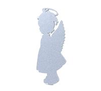 LEVEN Figura Angelito/a de Goma EVA para Fiestas (1cm de Grosor) - Dibujos Grandes Infantiles Religión Brillante con Purpurina para Comunión Bautizo Eventos Baby Shower (Plata Purpurina, Angelita)
