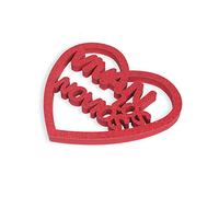 LEVEN Figura Corazón -Vivan los Novios- de Goma EVA para Fiestas (1cm de Grosor) - Dibujos Simbolos Boda con Purpurina para Eventos - Figuras Brillantes Amor DYI (Rojo Purpurina)