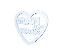 LEVEN Figura Corazón -Vivan los Novios- de Goma EVA para Fiestas (1cm de Grosor) - Dibujos Simbolos Boda con Purpurina para Eventos - Figuras Brillantes Amor DYI (Blanco Purpurina)