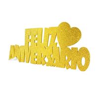 LEVEN Letras Feliz Aniversario de Goma EVA para Fiestas (1cm de Grosor) - Figuras Grandes Bodas con Purpurina para Fiestas, Eventos - Figuras Brillantes DYI (Oro Purpurina)