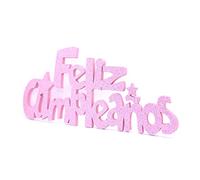 LEVEN Letras Feliz Cumpleaños de Goma EVA para Fiestas (1cm de Grosor) - Figuras Grandes Celebraciones con Purpurina para Fiestas Eventos - Figuras Brillantes DYI (Rosa Purpurina, M (22,5 x 48cm))