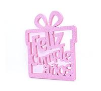 LEVEN Letras Feliz Cumpleaños Regalo de Goma EVA para Fiestas (1cm de Grosor) - Figuras Grandes Celebraciones con Purpurina para Fiestas Eventos - Figuras Brillantes DYI (Rosa Purpurina)