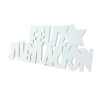 LEVEN Letras Feliz Jubilación de Goma EVA para Fiestas (1cm de Grosor) - Figuras Grandes Celebraciones con Purpurina para Fiestas Eventos - Figuras Brillantes DYI (Blanco Purpurina)