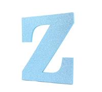 LEVEN Letras Números Símbolos Decorativos para Manualidades de Goma EVA (15cm Altura - 1cm Grosor) - Figuras Grandes Infantiles con Purpurina para Cumpleaños Bodas - Z - CELESTE PURPURINA