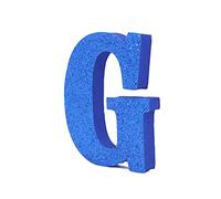 LEVEN Letras Números Símbolos Decorativos para Manualidades de Goma EVA (7,5cm Altura - 1cm Grosor) - Figuras Grandes Infantiles con Purpurina para Cumpleaños Bodas - G - AZUL PURPURINA