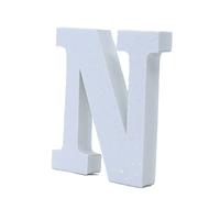 LEVEN Letras Números Símbolos Decorativos para Manualidades de Goma EVA (7,5cm Altura - 1cm Grosor) - Figuras Grandes Infantiles con Purpurina para Cumpleaños Bodas - N - BLANCO PURPURINA