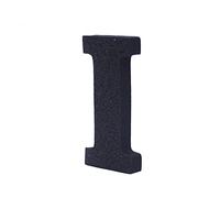 LEVEN Letras Números Símbolos Decorativos para Manualidades de Goma EVA (7,5cm Altura - 1cm Grosor) - Figuras Grandes Infantiles con Purpurina para Cumpleaños Bodas - I - NEGRO PURPURINA