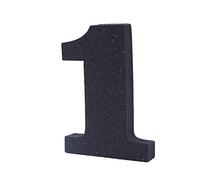LEVEN Letras Números Símbolos Decorativos para Manualidades de Goma EVA (7,5cm Altura - 1cm Grosor) - Figuras Grandes Infantiles con Purpurina para Cumpleaños Bodas - 1 - NEGRO PURPURINA