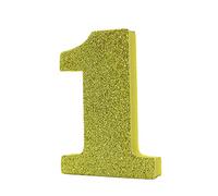 LEVEN Letras Números Símbolos Decorativos para Manualidades de Goma EVA (7,5cm Altura - 1cm Grosor) - Figuras Grandes Infantiles con Purpurina para Cumpleaños Bodas - 1 - ORO PURPURINA