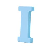 LEVEN Letras Números Símbolos Decorativos para Manualidades de Goma EVA (7,5cm Altura - 1cm Grosor) - Figuras Grandes Infantiles con Purpurina para Cumpleaños Bodas - I - CELESTE