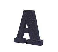 LEVEN Letras Números Símbolos Decorativos para Manualidades de Goma EVA (7,5cm Altura - 1cm Grosor) - Figuras Grandes Infantiles con Purpurina para Cumpleaños Bodas - A - NEGRO PURPURINA