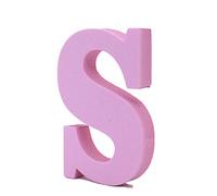 LEVEN Letras Números Símbolos Decorativos para Manualidades de Goma EVA (7,5cm Altura - 1cm Grosor) - Figuras Grandes Infantiles con Purpurina para Cumpleaños Bodas - S - ROSA