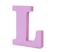 LEVEN Letras Números Símbolos Decorativos para Manualidades de Goma EVA (7,5cm Altura - 1cm Grosor) - Figuras Grandes Infantiles con Purpurina para Cumpleaños Bodas - L - ROSA