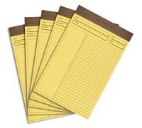Levenger Freeleaf Annotation Ruled Writing Pads Lined Notepad Compatible with Cornell Note-Taking System Pack of 5 Yellow Junior