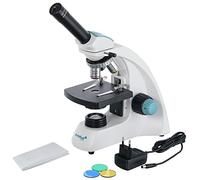 Levenhuk 400M LED Microscopio Biológico Monocular Compuesto, Inalámbrico, con Rango de Ampliación de 40x-400x y 3 Filtros de Color Incluidos en el Kit