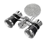Levenhuk Broadway 325B 3x25 Gafas de Ópera - Prismáticos de Teatro y Conciertos, Clásicos, Compactos y Ligeras para Mujer, con Elegante Cadena de Metal, Color Negro