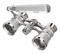 Levenhuk Broadway 325E 3x25 Gafas de Ópera - Prismáticos de Teatro Clásicos, Compactos, Ligeros y Elegantes con Mango Telescópico Ajustable, Color Plato