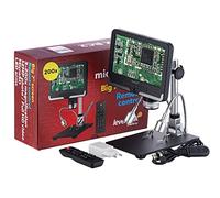 Levenhuk DTX RC2 Microscopio Digital con Pantalla LCD de 7", 3-220x | Control Remoto Inalámbrico, Cámara 12MP, Foto/Vídeo Full HD, LED Ajustables en Soportes Flexibles, para Electrónica y Joyería