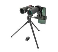 Levenhuk Kelvin Snap 8x42 Fotoprismáticos, Prismáticos Smartphone con Adaptador Móvil, Óptica Profesional Adultos, Cristal BK-7, Soporte Universal, Trípode Mesa, Disparador Remoto Bluetooth