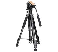 Levenhuk Level Plus VT15 Kit 2 en 1 de Monopié de Mano y Trípode de Suelo con Nivel de Burbuja, Montura Giratoria, Altura Ajustable de 590 a 1815 mm y Capacidad de Carga de 5 kg