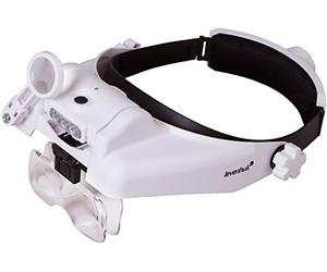 Levenhuk Zeno Vizor HR6 Lupa Frontal Recargable a Manos Libres con Luz y 5 Lentes Intercambiables con Aumento de 1-8X