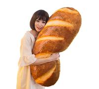 Levenkeness Almohada de felpa de imitación de pan 3D, suave mantequilla tostada, pan de comida, cojín lumbar para la espalda, juguete de peluche para decoración del hogar (99,8 cm)