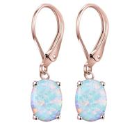 Leverback Opal Dangle Drop Earrings For Women Girls Gold Plated Teardrop Birthday Jewellery Oval ne Ohrringe, talla única, Aleación de cinc, Sin piedra preciosa