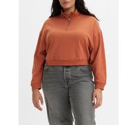 Levi's Plus Levi's Plus - Sudadera de mujer crop de cuello alto con cremallera. Marrón Talla 46-48