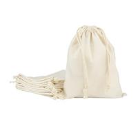 LEVIATAN Bolsa de Algodón 25 x 30 cm | Bolsa de Tela con Cordón | Bolsa de Almuerzo, Cosméticos, Joyería | Bolsa con Cremallera | Certificado Oeko-Tex 100 Standard | 10 Piezas