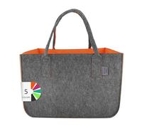 LEVIATAN Bolsa de Fieltro | Grande 30 Litros | Multifuncional | Bolsa de Compras XXL | Cesta Plegable | Bolsa de Leña | Cesta de Ropa | Bolsa de Juguetes | Naranja