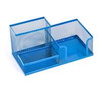 Leviatan Desk Organiser Office Tray with Pen Holder and Memo Holder Metal Mesh 205 x 103 x 98 mm Navy Blue