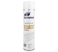 LEVIATAN GOLDEN POWER Aire Comprimido 600 ml - Limpiador de Polvo para Electrónica, PC, Teclados y Cámaras - Limpieza Profunda en Zonas de Difícil Acceso