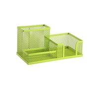 Leviatan Desk Organiser Office Tray with Pen Holder and Memo Holder Metal Mesh 205 x 103 x 98 mm Lime