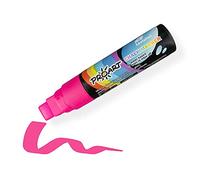 LEVIATAN Rotuladores de tiza para pizarra lavable, rotulador de tiza lavable en seco y húmedo, marcadores de tiza, punta biselada de 15 mm, color rosa