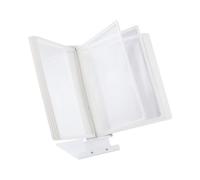 LEVIATAN Sistema de visualización de mesa A4 | 10 tableros de presentación | Base de metal resistente | Expositor de documentos para oficina, taller, recepción | Blanco