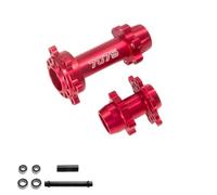 Levigo Cubo de rueda delantera trasera de aluminio 7075, rodamientos interiores más grandes compatibles con LOSI-1/4 PROMOTO-MX, piezas de actualización RC, rojo