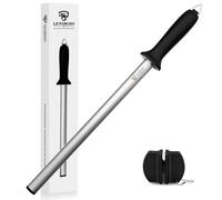 LEVINCHY - Acero para afilar cuchillos (30,5 cm, acero para afilar cuchillos de alta calidad, varilla de afilar, afilador profesional, ligero y duradero